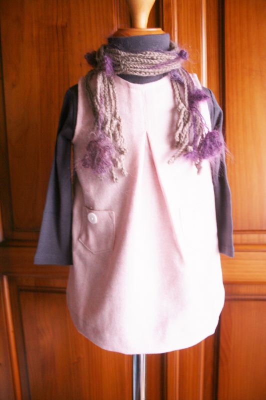 画像: pre sale【P'tit chic...de Paris】ジャンバースカート・ピンク6ヶ月〜2歳