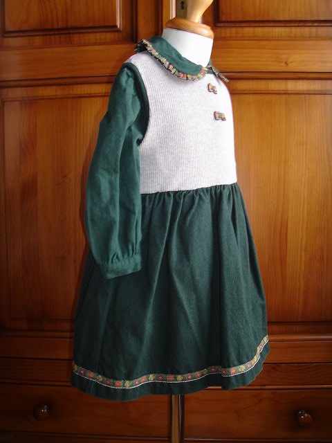 画像: sale【Vert Paradis】2歳ジャンバースカート＆ブラウスセット